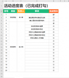 活动策划相关表格插图